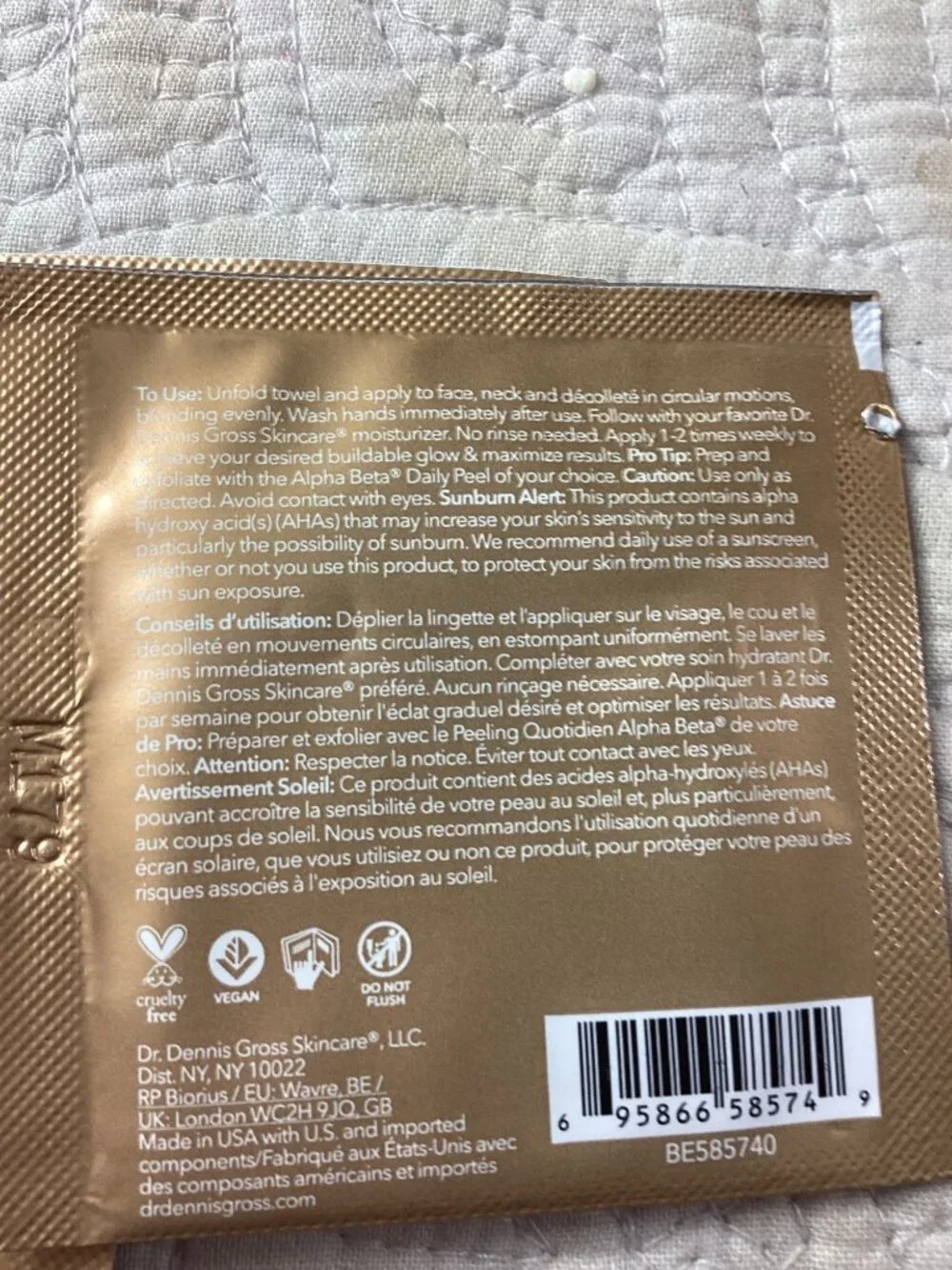Dr Dennis Gross Alpha Beta Glow Pad Self-Tanner For Face Glow*20 Towelettes*NIB